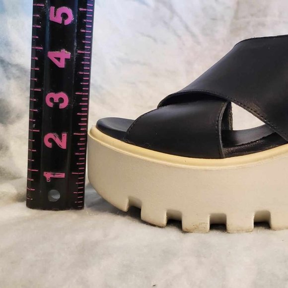 Aldo Noveglia Platform Sandals Black and White VERY GOOD with Box made in Italy - Picture 9 of 10